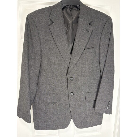 Bert Pulitzer Mens Dark Gray Twist Blazer Sport Jacket Coat Tweed Wool Blend 38 - Picture 2 of 8